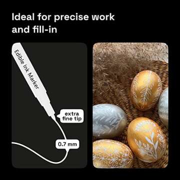 Fanika 3pcs White Edible Markers for Cookie Decorating, Food Coloring Marker Pens Food Grade Single Tip, Edible Pens for Cookie Decorating,Cake,Fondant,Macarons, Baking,Painting Drawing