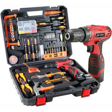 108-Piece Power Tool Set with Cordless Drill and Tools