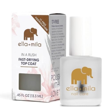 ella+mila "In a Rush Fast Dry Top Coat Nail Polish with High Glossy Shine. This clear nail polish fe...