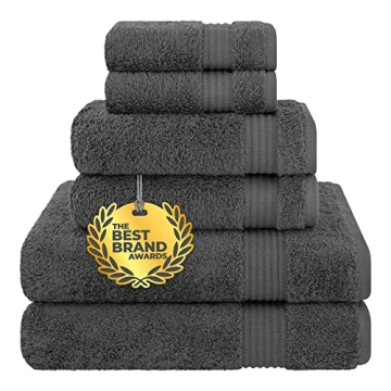 Cotton Paradise 6 Piece Towel Set 100% Cotton Soft Absorbent Turkish Towels for Bathroom 2 Bath Towe...