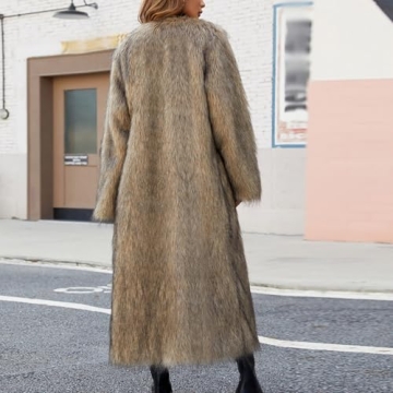 Stylish LVOFTJU Long Faux Fur Coat for Women