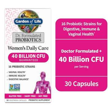 Garden of Life Dr. Formulated Women's Daily Care 30 Capsules 40 Billion CFU 16 Strains Vaginal Health, Immune Health, Digestive Health