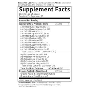 Garden of Life Dr. Formulated Women's Daily Care 30 Capsules 40 Billion CFU 16 Strains Vaginal Health, Immune Health, Digestive Health