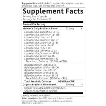 Garden of Life Dr. Formulated Women's Daily Care 30 Capsules 40 Billion CFU 16 Strains Vaginal Health, Immune Health, Digestive Health