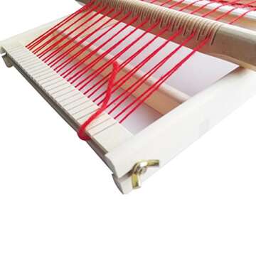 MIKIMIQI Wooden Multi-Craft Weaving Loom Large Frame 9.85 x 15.75 x 1.3inches to Handcraft for Kids