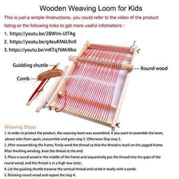 MIKIMIQI Wooden Multi-Craft Weaving Loom Large Frame 9.85 x 15.75 x 1.3inches to Handcraft for Kids