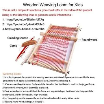 MIKIMIQI Wooden Multi-Craft Weaving Loom Large Frame 9.85 x 15.75 x 1.3inches to Handcraft for Kids