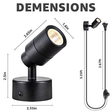 SUNVIE 2 Pack LED Spotlights Indoor, 3W Accent Lighting