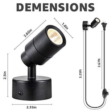 SUNVIE 2 Pack LED Spotlights Indoor, 3W Accent Lighting