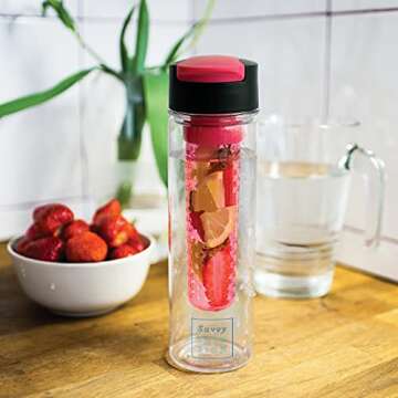 Savvy Infusion Flip Top Fruit Infuser Water Bottle