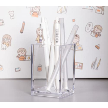 2 Pack Clear Acrylic Pen Holder for Desk Accessories