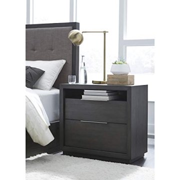 Modus Solid Wood Nightstand 2-Drawer Basalt Grey
