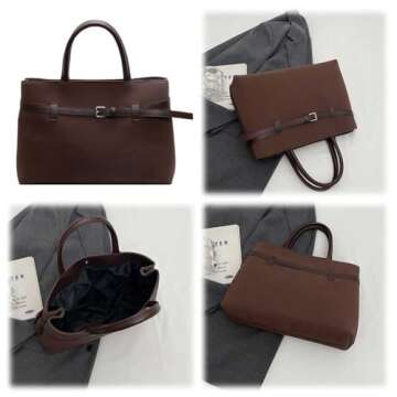 JQWYGB Stylish Suede Tote Bag Large Capacity for Women