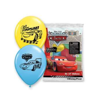 Pioneer Party Group Officially Licensed Disney Pixar 12-Inch Latex Balloons, Cars Colors may vary, 6...