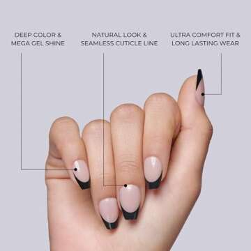 KISS Salon Acrylic French, Press-On Nails, Nail glue included, 'Hype', Light Neon Yellow, Medium Size, Almond Shape, Includes 28 Nails, 2G Glue, 1 Manicure Stick, 1 Mini File