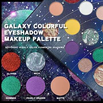 FREEORR 18 Colors Galaxy Eyeshadow Palette, Glitter Eyeshadow Makeup Multi Reflective Shimmer/Glitter Matte Bake Pressed Pearly High-pigmented Colorful Eye-Shadow Makeup Palette
