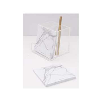 RUSSELL+HAZEL Acrylic Pen + Pencil Bloc, Clear 4" x 4" x 4"