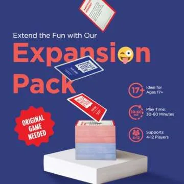 Never Have I Ever Card Game - Expansion Pack One, The Ultimate Adult Party Game Starter Pack, Spice Up Your Next Game Night, Pregame, or Icebreaker, Includes Wild and Hilarious Prompts, Ages 17+