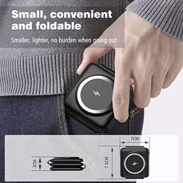 Magnetic Wireless Charger for iPhone: Fodable 3 in 1 Charging Station for Multiple Apple Devices - T...