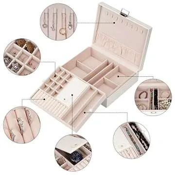 ATAIMEISEN Jewelry Organizer Box - Elegant Gift for Women