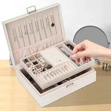 ATAIMEISEN Jewelry Organizer Box - Elegant Gift for Women