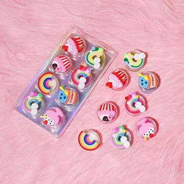 Mebtmel 8PCS Cupcake Lip Gloss Set for Kids