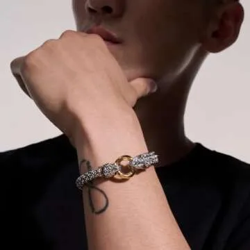 John Hardy Women's Legends Naga Gold & Silver Dragon Bracelet with Gold Ring (Medium)