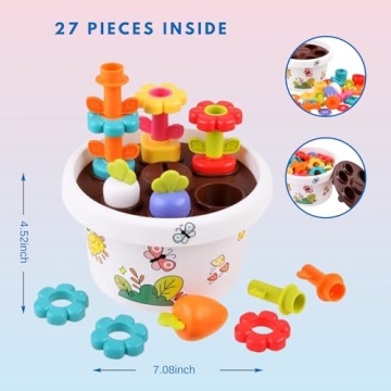 Montessori Flower Garden Toy Set for Toddlers