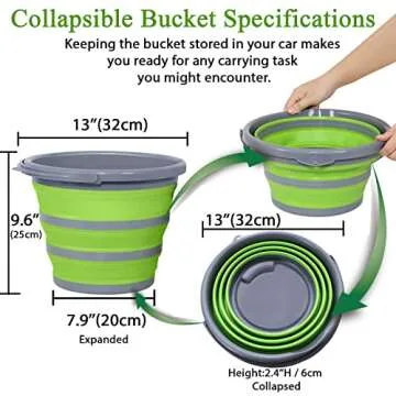 GreatCool 10L Collapsible Bucket with 3-in-1 Wash Mitt