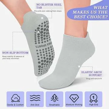 yeuG Non-Slip Yoga Socks for Women - Perfect for Fitness & Home