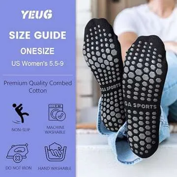 yeuG Non-Slip Yoga Socks for Women - Perfect for Fitness & Home