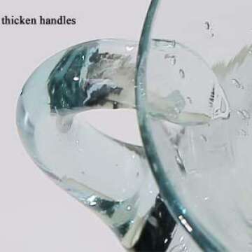 Noah Decoration Double Ear Hand-Blown and Handmade Transparent Flower and Filler Bubble Glass for Home and Wedding Indoor and Outdoor Decoration 7 inch Tall Size Small…