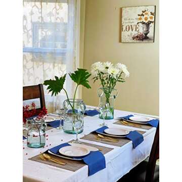 Noah Decoration Double Ear Hand-Blown and Handmade Transparent Flower and Filler Bubble Glass for Home and Wedding Indoor and Outdoor Decoration 7 inch Tall Size Small…