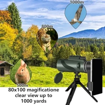 80x100 High Powered Monocular Telescope for Outdoor Adventures