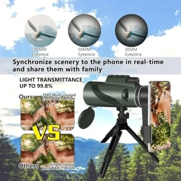 80x100 High Powered Monocular Telescope for Outdoor Adventures