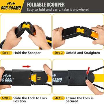 Dogcosmo Poop Scoop – Foldable Pooper Scooper with Waste Bags