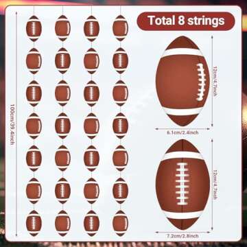 Faccito 8 Pcs Sports Party Banners Sports Theme Party Hanging Decorations Paper Garland for Teens Ba...