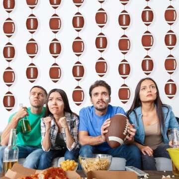 Faccito 8 Pcs Sports Party Banners Sports Theme Party Hanging Decorations Paper Garland for Teens Balls Birthday Party Baby Shower Home Classroom Supplies Decor(Football)