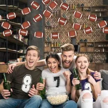 Faccito 8 Pcs Sports Party Banners Sports Theme Party Hanging Decorations Paper Garland for Teens Balls Birthday Party Baby Shower Home Classroom Supplies Decor(Football)