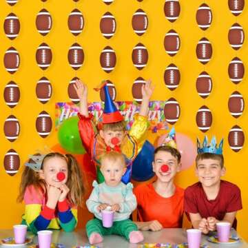 Faccito 8 Pcs Sports Party Banners Sports Theme Party Hanging Decorations Paper Garland for Teens Balls Birthday Party Baby Shower Home Classroom Supplies Decor(Football)