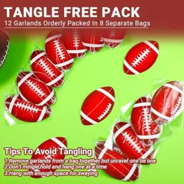 Faccito 8 Pcs Sports Party Banners Sports Theme Party Hanging Decorations Paper Garland for Teens Balls Birthday Party Baby Shower Home Classroom Supplies Decor(Football)