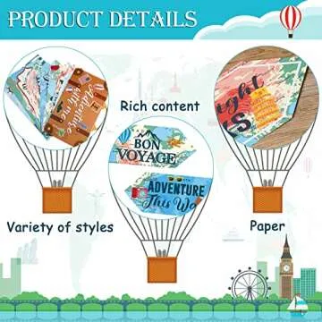 20 Pcs Travel Themed Party Decorations Set Let The Adventure Begin Sign Signs Bon Voyage for Birthday Baby Shower Decorations, 11 x 8 Inch, 5 Inch