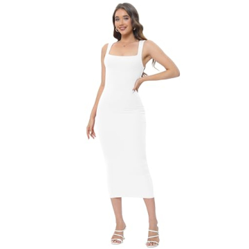 Women White Elegant Summer Wedding Guest Dress Stylish Midi
