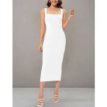 Women White Elegant Summer Wedding Guest Dress Stylish Midi