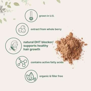 Organic Saw Palmetto Powder for Prostate & Hair Health