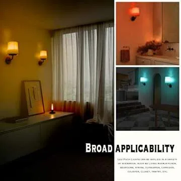 HEQIQEH Rustic Vintage Battery Operated RGB Wall Sconce Light Fixture with Remote Control, Flared Fu...