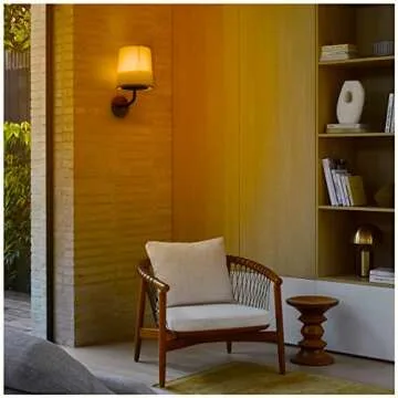 HEQIQEH Rustic Vintage Battery Operated RGB Wall Sconce Light Fixture with Remote Control, Flared Funnel Linen Fabric Shade Dimmable Nightstand Lamps for Bedroom Bedside, 2 Packs (Antique)