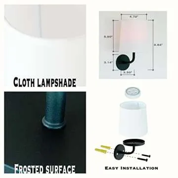 HEQIQEH Rustic Vintage Battery Operated RGB Wall Sconce Light Fixture with Remote Control, Flared Funnel Linen Fabric Shade Dimmable Nightstand Lamps for Bedroom Bedside, 2 Packs (Antique)