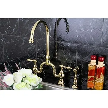 Kingston Brass English Country Bridge Kitchen Faucet