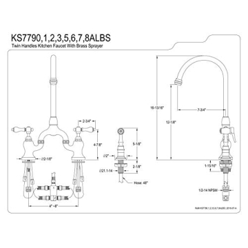 Kingston Brass English Country Bridge Kitchen Faucet